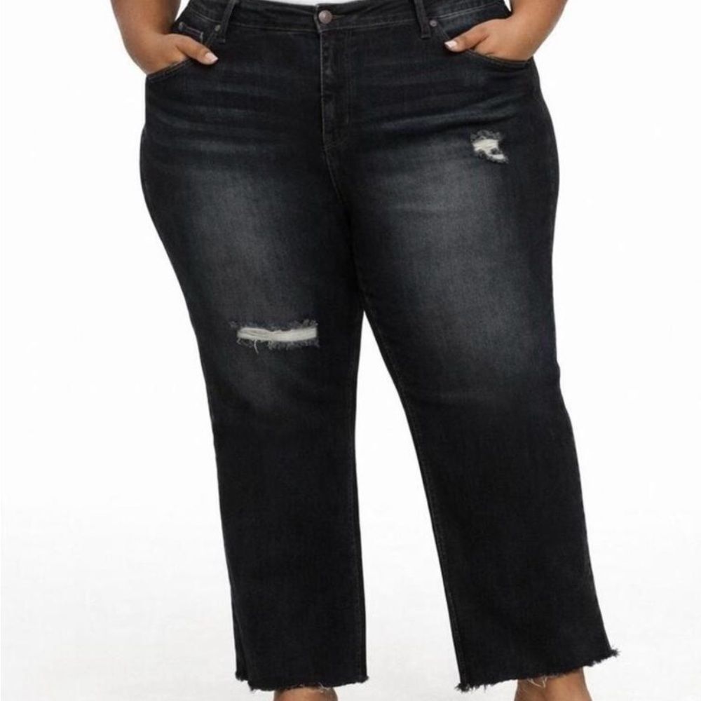 Terra Sky jeans vintage crop bootcut midwash size 18W